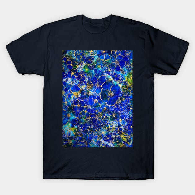 Floral abstract blue 1 T-Shirt by redwitchart